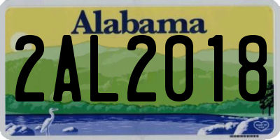 AL license plate 2AL2018