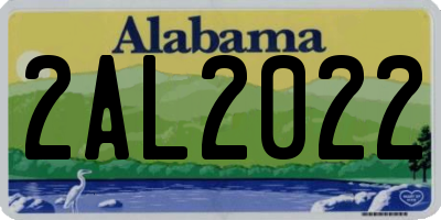 AL license plate 2AL2022