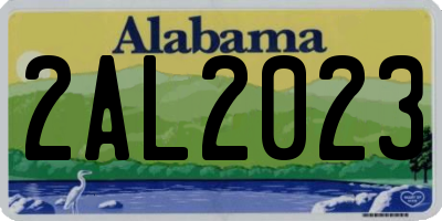 AL license plate 2AL2023