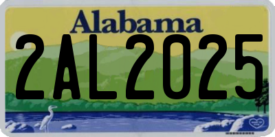 AL license plate 2AL2025