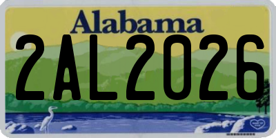 AL license plate 2AL2026