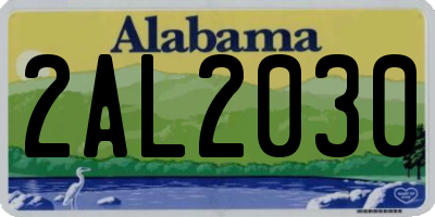 AL license plate 2AL2030