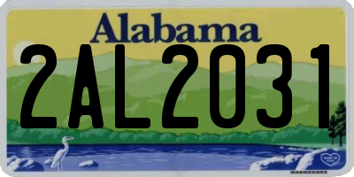AL license plate 2AL2031