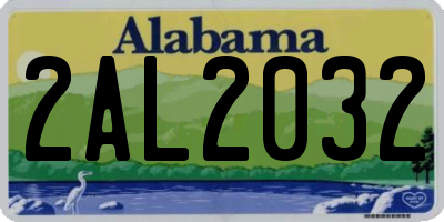 AL license plate 2AL2032