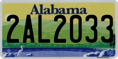 AL license plate 2AL2033