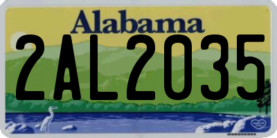AL license plate 2AL2035