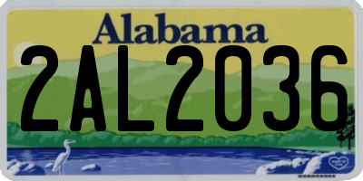 AL license plate 2AL2036