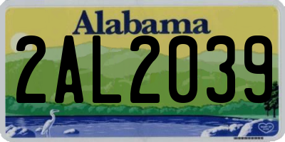 AL license plate 2AL2039