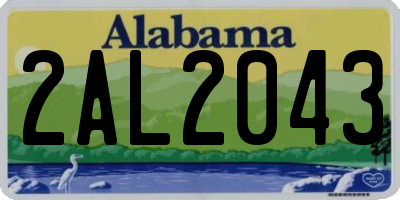 AL license plate 2AL2043