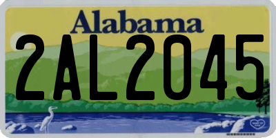 AL license plate 2AL2045