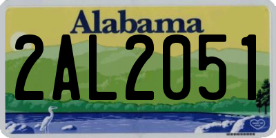 AL license plate 2AL2051