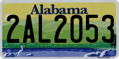 AL license plate 2AL2053