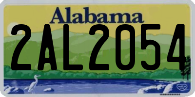 AL license plate 2AL2054