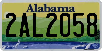 AL license plate 2AL2058