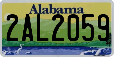 AL license plate 2AL2059