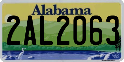 AL license plate 2AL2063