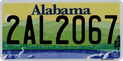 AL license plate 2AL2067