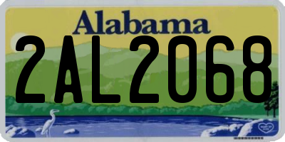 AL license plate 2AL2068