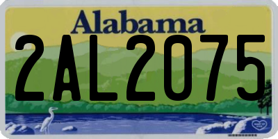 AL license plate 2AL2075