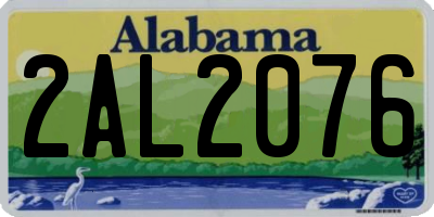 AL license plate 2AL2076