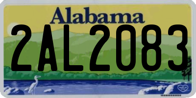 AL license plate 2AL2083