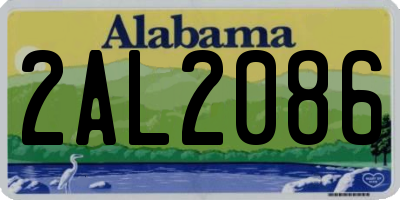 AL license plate 2AL2086