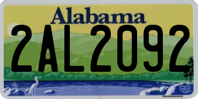 AL license plate 2AL2092