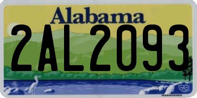 AL license plate 2AL2093