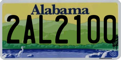AL license plate 2AL2100