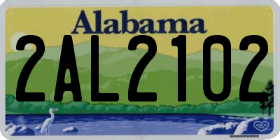 AL license plate 2AL2102