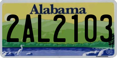AL license plate 2AL2103