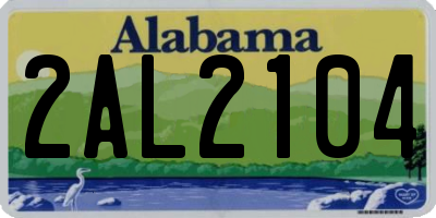 AL license plate 2AL2104