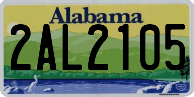 AL license plate 2AL2105
