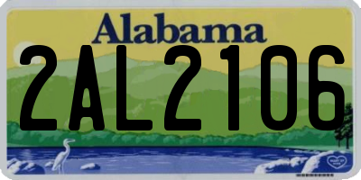 AL license plate 2AL2106