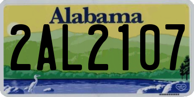 AL license plate 2AL2107