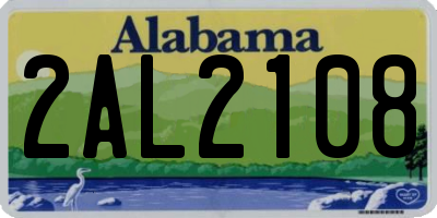 AL license plate 2AL2108