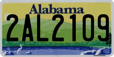 AL license plate 2AL2109