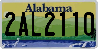 AL license plate 2AL2110