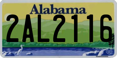 AL license plate 2AL2116