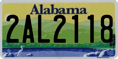 AL license plate 2AL2118