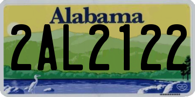 AL license plate 2AL2122