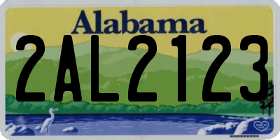 AL license plate 2AL2123