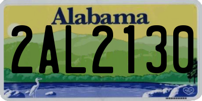 AL license plate 2AL2130