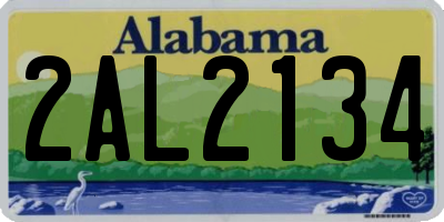 AL license plate 2AL2134