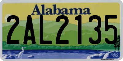 AL license plate 2AL2135