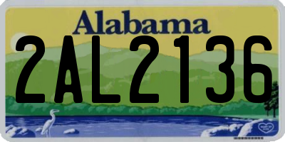 AL license plate 2AL2136