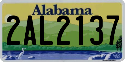 AL license plate 2AL2137