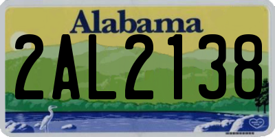 AL license plate 2AL2138