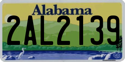 AL license plate 2AL2139