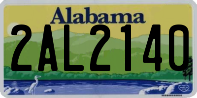 AL license plate 2AL2140